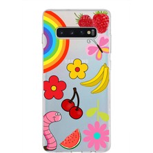 Printify Samsung Galaxy S10 Plus ile Uyumlu 1mm Slim Fit Water Color 5 Baskılı Şeffaf Kılıf