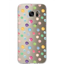 Printify Samsung Galaxy S7 Edge ile Uyumlu 1mm Slim Fit Water Color 6 Baskılı Şeffaf Kılıf