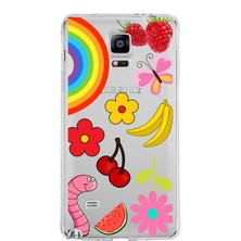 Printify Samsung Galaxy Note 4 ile Uyumlu 1mm Slim Fit Water Color 5 Baskılı Şeffaf Kılıf