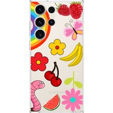 Printify Samsung Galaxy S23 Ultra ile Uyumlu 1mm Slim Fit Water Color 5 Baskılı Şeffaf Kılıf