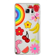 Printify Samsung Galaxy Note 5 ile Uyumlu 1mm Slim Fit Water Color 5 Baskılı Şeffaf Kılıf