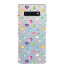 Printify Samsung Galaxy S10 Plus ile Uyumlu 1mm Slim Fit Water Color 6 Baskılı Şeffaf Kılıf