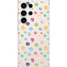 Printify Samsung Galaxy S24 Ultra ile Uyumlu 1mm Slim Fit Water Color 6 Baskılı Şeffaf Kılıf
