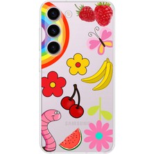Printify Samsung Galaxy S23 Fe ile Uyumlu 1mm Slim Fit Water Color 5 Baskılı Şeffaf Kılıf