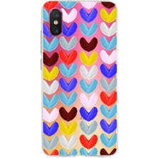 Printify Xiaomi Mi 8 Pro ile Uyumlu 1mm Slim Fit Water Color 1 Baskılı Şeffaf Kılıf