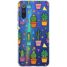 Printify Xiaomi Mi 9 Se ile Uyumlu 1mm Slim Fit Water Color 4 Baskılı Şeffaf Kılıf