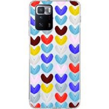 Printify Xiaomi Poco X3 Gt ile Uyumlu 1mm Slim Fit Water Color 1 Baskılı Şeffaf Kılıf