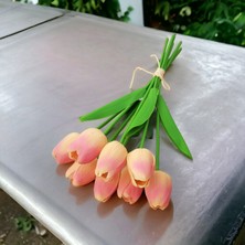 Ozihouse Yapay Islak Lale Somon -Pembe Desen 8 'Li Yeni Sezon
