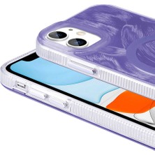 KCR Iphone 11 Uyuymlu Wirelees Şarj Özellikli Fırça Boya Desenli Kılıf-Kapak