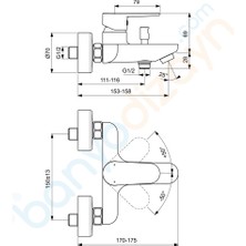 İdeal Standart Ideal Standard Tyria Banyo Bataryası Krom BC157AA