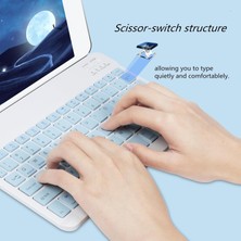 Technow IPad Tüm Tabletler  Laptop Uyumlu Bluetooth/usb Bağlantılı Klavye+Mouse Set Mavi