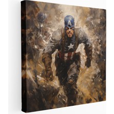 Painted Anarchy Empresyonist Kaptan Amerika Kanvas Tablo, 30X30
