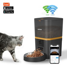 Haustier QQ009 Gece Görüşlü 1080P Fhd Kameralı, Akıllı Kedi Köpek Otomatik Mama Kabı, Tuya App-Wifi Uzaktan Kontrol, Sesle Çağırma, 2.4ghz-5ghz, 6lt Hazne, Metal Kase