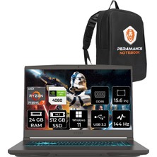 Msı Thin A15 Amd Ryzen 7 7735HS 24GB 512GB SSD RTX4060/8GB 15.6" Fhd 144Hz W11H Taşınabilir Bilgisayar B7VF-075XTR & Per4 Çanta B7VF075XTRP352