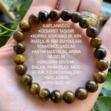 Kehribarevi Ereğli Kaplangözü (Özgüven, Cesaret, Ticaret Taşı) Doğaltaş Unisex Bileklik