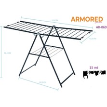 Armored Home Product Gri Zırhlı-Kırılmaz-Borulu Sağlam Çamaşır Kurutmalığı Metal