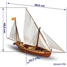 Occre 12001 1/70 Ölçek, San Juan Yelkenli Tekne Ahşap Model Kiti