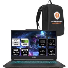 MSI Cyborg 15 i7 13620H RTX 4050 24GB RAM 4TB SSD 15.6" FHD 144Hz FreeDOS A13VE897XTRP315 Gaming Laptop + Per4 Çanta