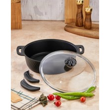 Cooker Kristal 26 cm Basık Tencere Siyah CKR3272