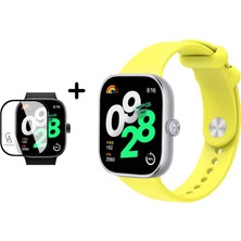 Coolacs Xiaomi Redmi Watch 4 Uyumlu Yumuşak Silikon Kordon ve Kavisli Ekran Koruyucu Seti