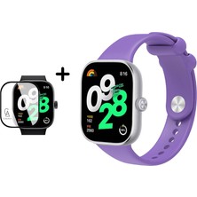 Coolacs Xiaomi Redmi Watch 4 Uyumlu Yumuşak Silikon Kordon ve Kavisli Ekran Koruyucu Seti