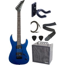 Jackson JS11 Dinky 2-Point Tremolo Amaranth Klavye Metallic Blue Elektro Gitar Set