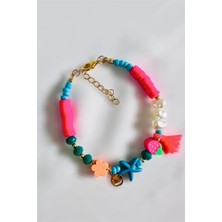 Petek Aksesuar Fimo Deniz Yıldız Barok Püskül Bileklik