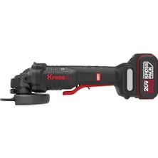 Kress KUH04 20 Volt 4.0 Ah Li-Ion Çift Akülü 125 mm Kömürsüz Profesyonel Şarjlı Devir Ayarlı Alttan Tetikli Avuç Taşlama