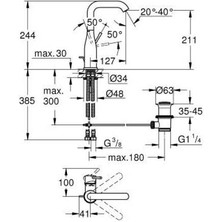 Grohe Essence Tek Kumandalı Lavabo Bataryası 1/2" L-Boyut - 24174DL1