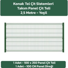 KONAK TEL ÇİT SİSTEMLERİ PANEL TAKIM (1 ADET PANEL ÇİT TELİ 100X250 CM + 1 ADET PANEL ÇİT DİREĞİ 100 CM)