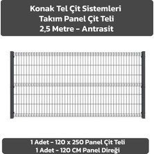 KONAK TEL ÇİT SİSTEMLERİ PANEL ÇİT TAKIM (1 ADET PANEL ÇİT TELİ 120X250 CM + 1 ADET PANEL ÇİT DİREĞİ 120 CM)