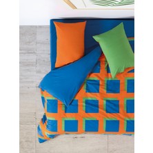Cozy Home Popping Colors Çift Kişilik Lastikli Çarşaflı Nevresim Takımı Venus Mavi
