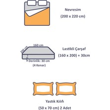 Cozy Home Popping Colors Çift Kişilik Lastikli Çarşaflı Nevresim Takımı Venus Mavi