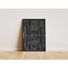 Tam Basket Sahası Ölçülü Tasarım Poster 30 x 42 Çerçevesiz