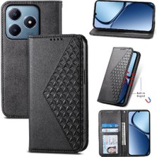 Mays Shop Realme C63/C61 Günlük Kullanım Standı El Kayışı Eşkenar Dörtgen Şekli Için Flip Case (Yurt Dışından)