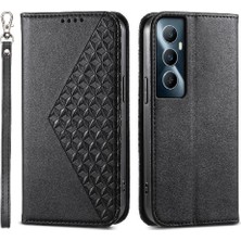 Mays Shop Realme C65 Eşkenar Dörtgen Şekli Günlük Kullanım Için Flip Case El Kayışı Standı Cüzdan (Yurt Dışından)