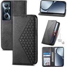 Mays Shop Realme C65 Eşkenar Dörtgen Şekli Günlük Kullanım Için Flip Case El Kayışı Standı Cüzdan (Yurt Dışından)