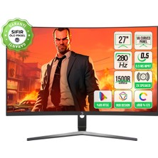 GamePower 27'' Vivid V80 VA Panel Curved RGB 280Hz 0.5ms FHD 2x2W Speaker Gaming Monitör (Sıfır Ölü Piksel Garantili)