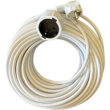 Alkan 3G 1,5mm² 3500W Profesyonel Uzatma Kablosu ( Saf Bakır ) Beyaz - 25 Metre