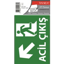 Tanex UYR 103 Acil Çıkış Etiketi 2'li Paket