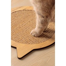 Herniks Kedi Otlu Doğal Ahşap Zemin Sisal Tırmalama Tahtası 31 x 29 cm