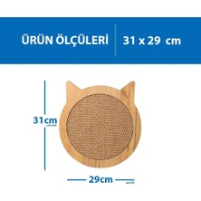 Herniks Kedi Otlu Doğal Ahşap Zemin Sisal Tırmalama Tahtası 31 x 29 cm