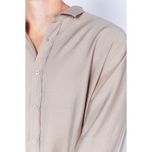 Edition Toprak Modal Soft Dokulu Rahat Kesim Uzun Kol Erkek Gömlek EE100128254-8254