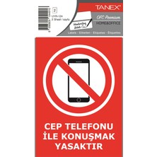 Tanex UYR 124 Cep Telefonu Ikaz Uyarı Etiketi 2'li Paket