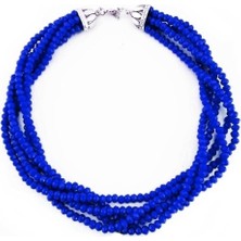 BijuStore Gece Mavisi Kristal Taş Kadın Kolye