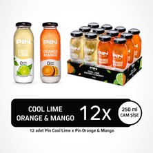 Pin Cool Lime & Pin Orange Mango - Şekersiz & Kalorisiz - 250 ml x 12 Adet