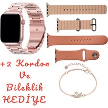 Rabbit Tech G9 Mini Rose 41 mm 3 Kordon Charm Bileklik Hediyeli Zarif Şık Kadın Akıllı Saat