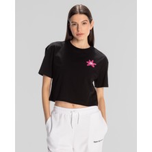 Kappa Authentic Hannah T-Shirt Kadın Siyah Regular Fit Tişört