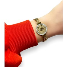 Mat Store Yarım Altın Görünümlü Çelik Kuyumcu Model Zirkon Taş Bileklik