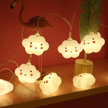 1,5 metre Led Işıklı Gülen Bulut Dizeleri Çocuk Bebek Odası Dekoratif Pilli Aydınlatma